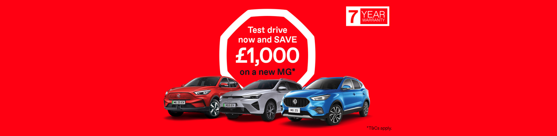 Test drive now and save £1000 on your MG*